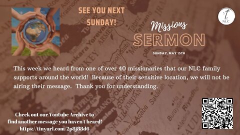 Missions Sermon May 15, 2022