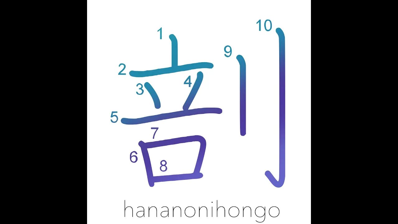 剖 - divide - Learn how to write Japanese Kanji 剖 - hananonihongo.com