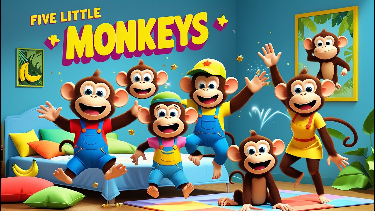 Five Little Monkey Jumping on the Bed | Children Nursery Rhyme