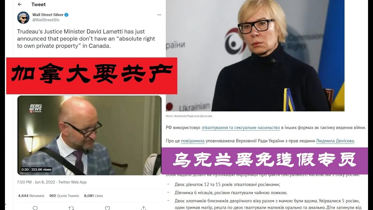 司法部长说加拿大要共产，乌克兰专员为造假背锅 - 20220609