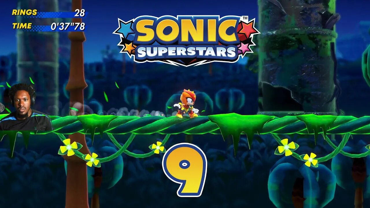 Sonic Superstars Playthrough Part 9 - Trip's Story - Speed Jungle - Extremely Hard Difficulty Mode