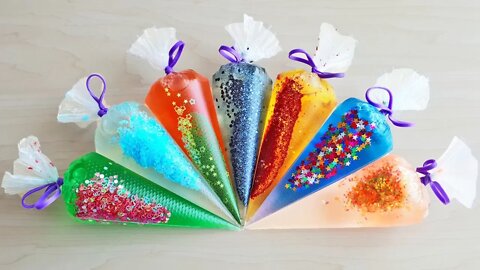 Making Crunchy Slime with Piping Bags #86