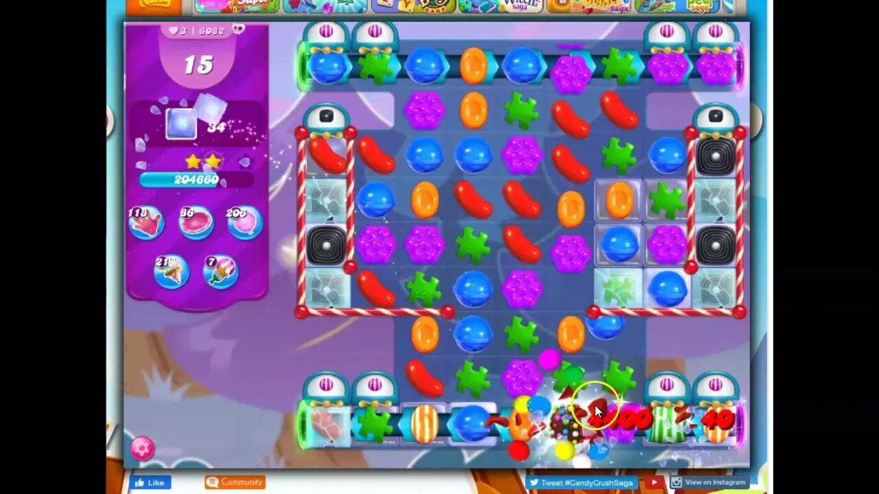 Candy Crush Level 6082 Talkthrough, 28 Moves 0 Boosters
