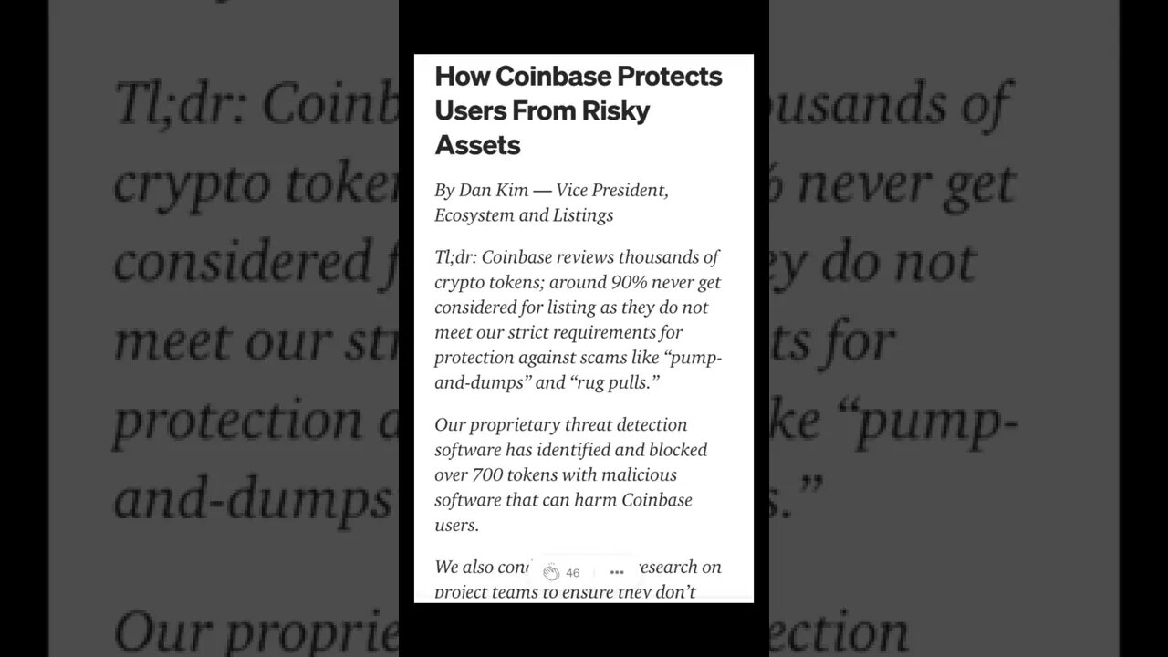 How Coinbase Protects Users From Risky Assets #cryptomash #coinbase #crypto #viral @AltcoinDaily