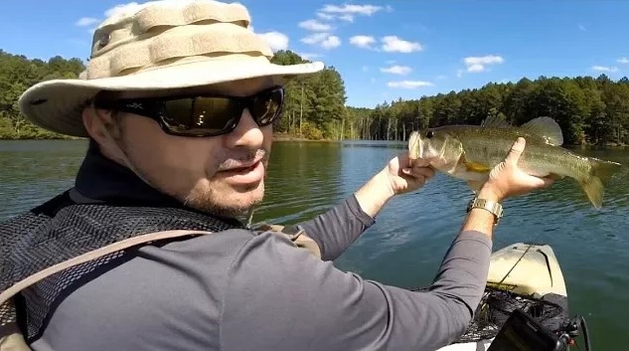 Kayak Bass Fishing Hollis Q. Lathem Reservoir - Cherokee County, GA