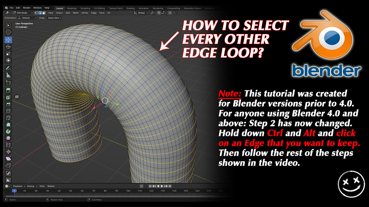 How to Select Every Other Edge Loop (Blender Tutorial)