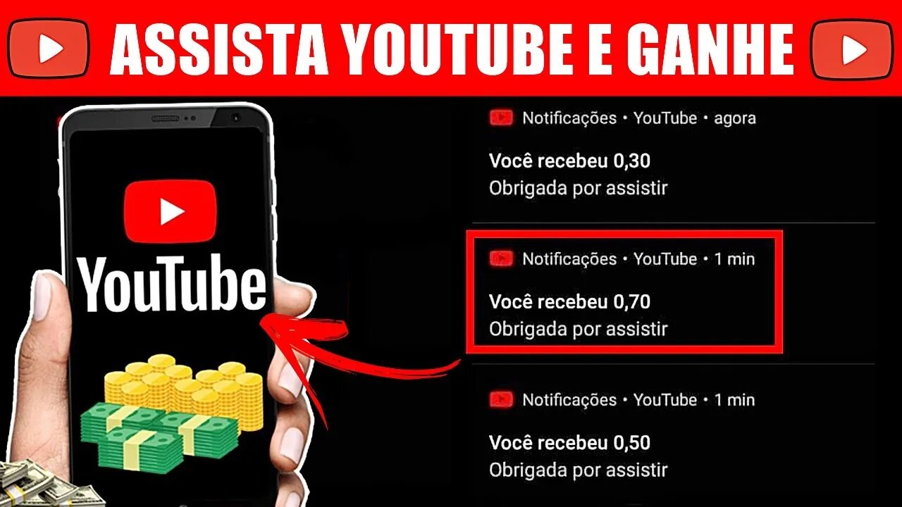 [PAGOU EM 1 MINUTO] Novo APP Para GANHAR DINHEIRO VIA PIX Assistindo Vídeos do YouTube DE GRAÇA