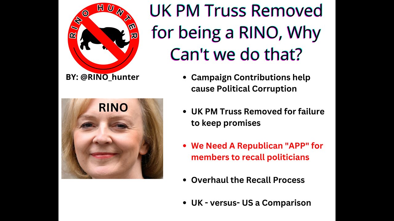 UK PM Truss Removed for being a RINO, why can't we do that?