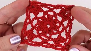 How to crochet lace square simple tutorial by marifu6a