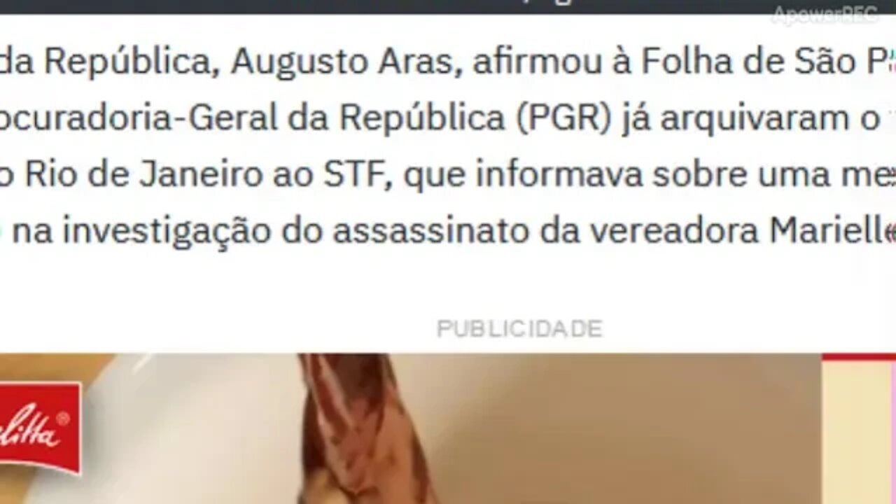 Aras diz que STF e PGR já arquivaram menção a Bolsonaro no caso Marielle