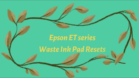 Epson ET Eco Tank Series Waste Ink Pads Error