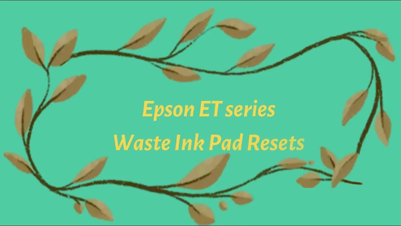 Epson ET Eco Tank Series Waste Ink Pads Error