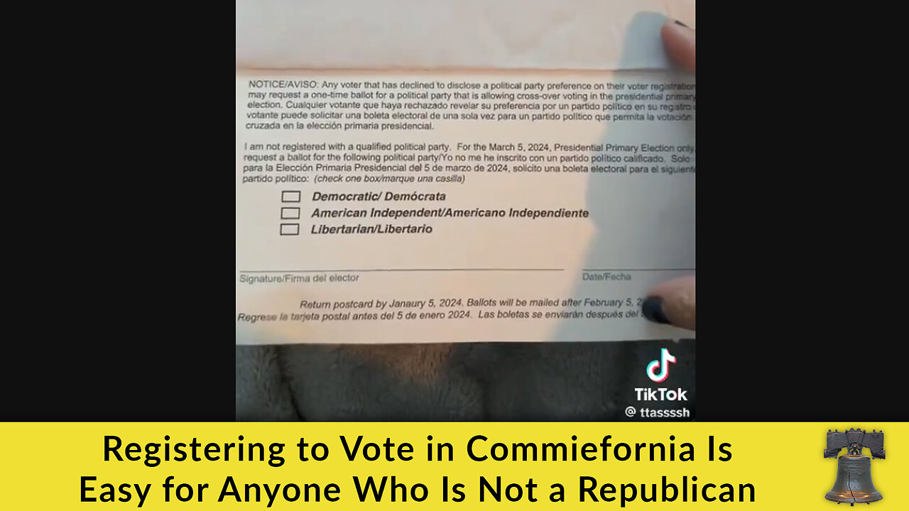 Registering to Vote in Commiefornia Is Easy for Anyone Who Is Not a Republican