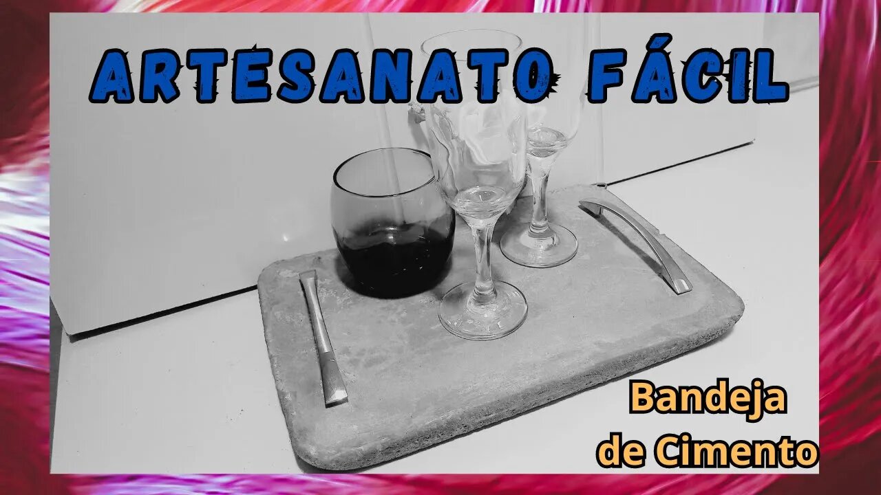 CRAFT IDEA/ HOW TO MAKE A CEMENT TRAY - DIY/EASILY/COMO FAZER UM BANDEJA DE CIMENTO