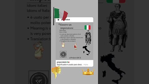 🇮🇹 Idioms in Italian/Idiomi italiani-Essere un imperatore 
