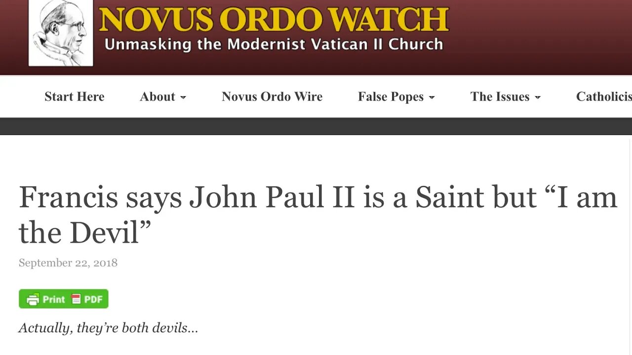 Francis: “I am the Devil”