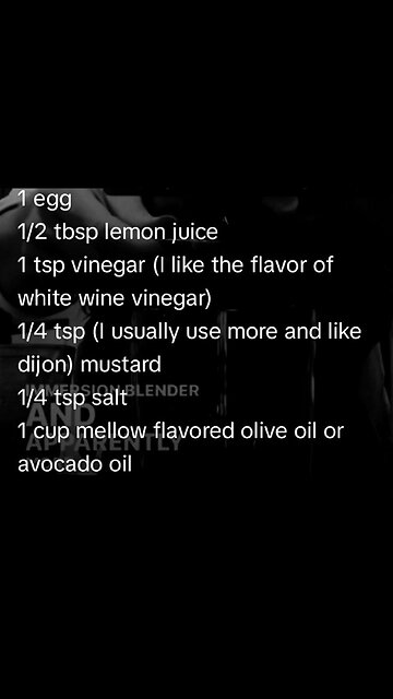 👍🏻 Homemade mayonnaise recipe...