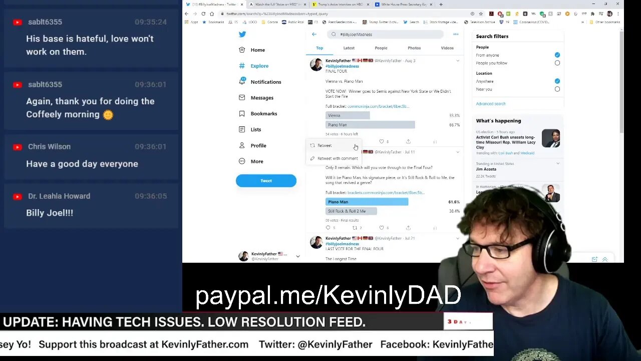 Spilling Covfefe with Kevinly. Good Morning. Come chat.
