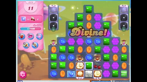 Candy Crush level 2379 Audio Talkthrough, 2 Stars 0 Boosters