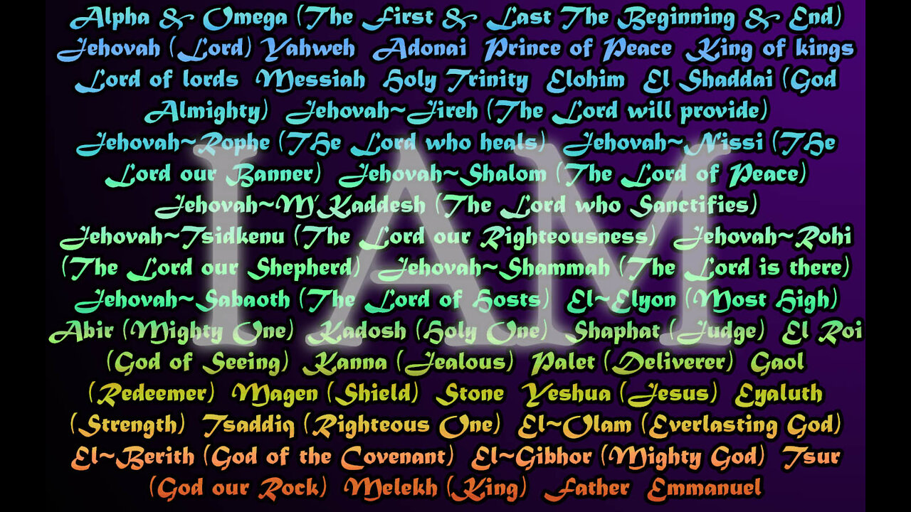 Names of God, Part 1