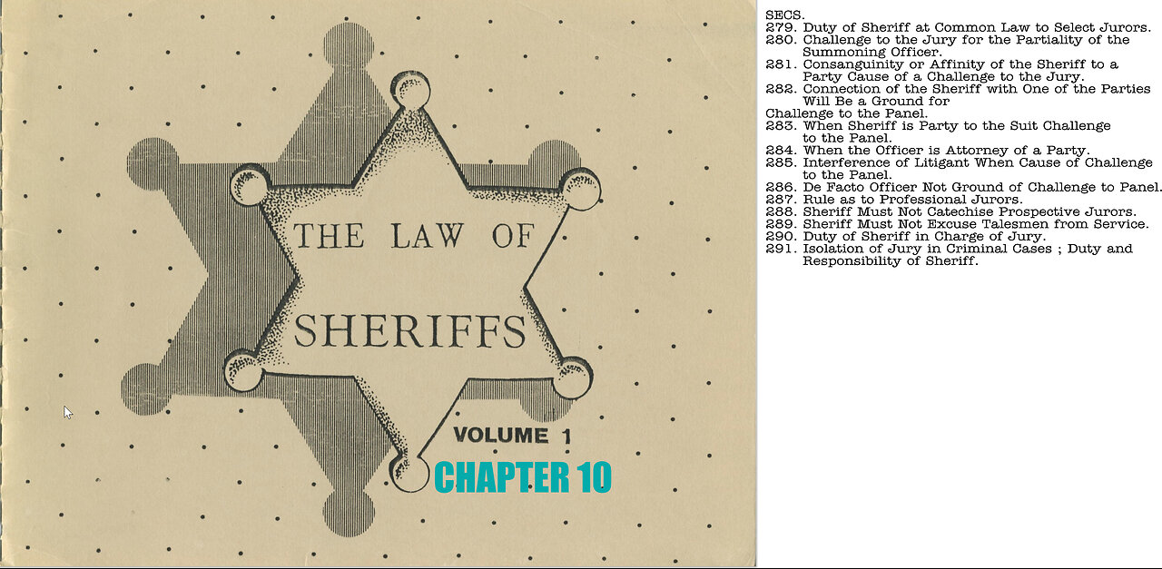 The Law of Sheriffs Chapter 10