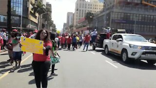 SADTU members in KZN marching from King Dinizulu Park to the City Hall