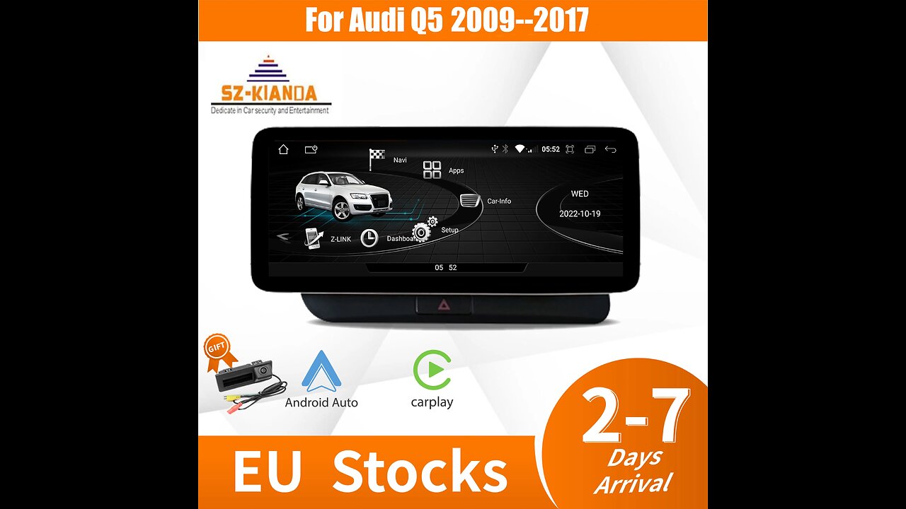 10.25" Wireless Carplay Android 12 Car Multimedia Player