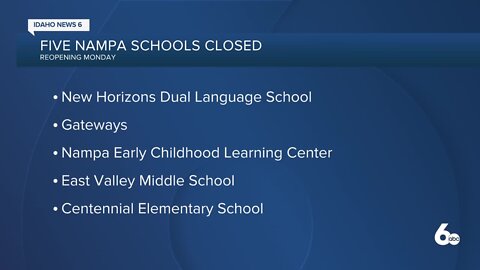 Nampa School District to temporarily close 5 schools due to staff out sick
