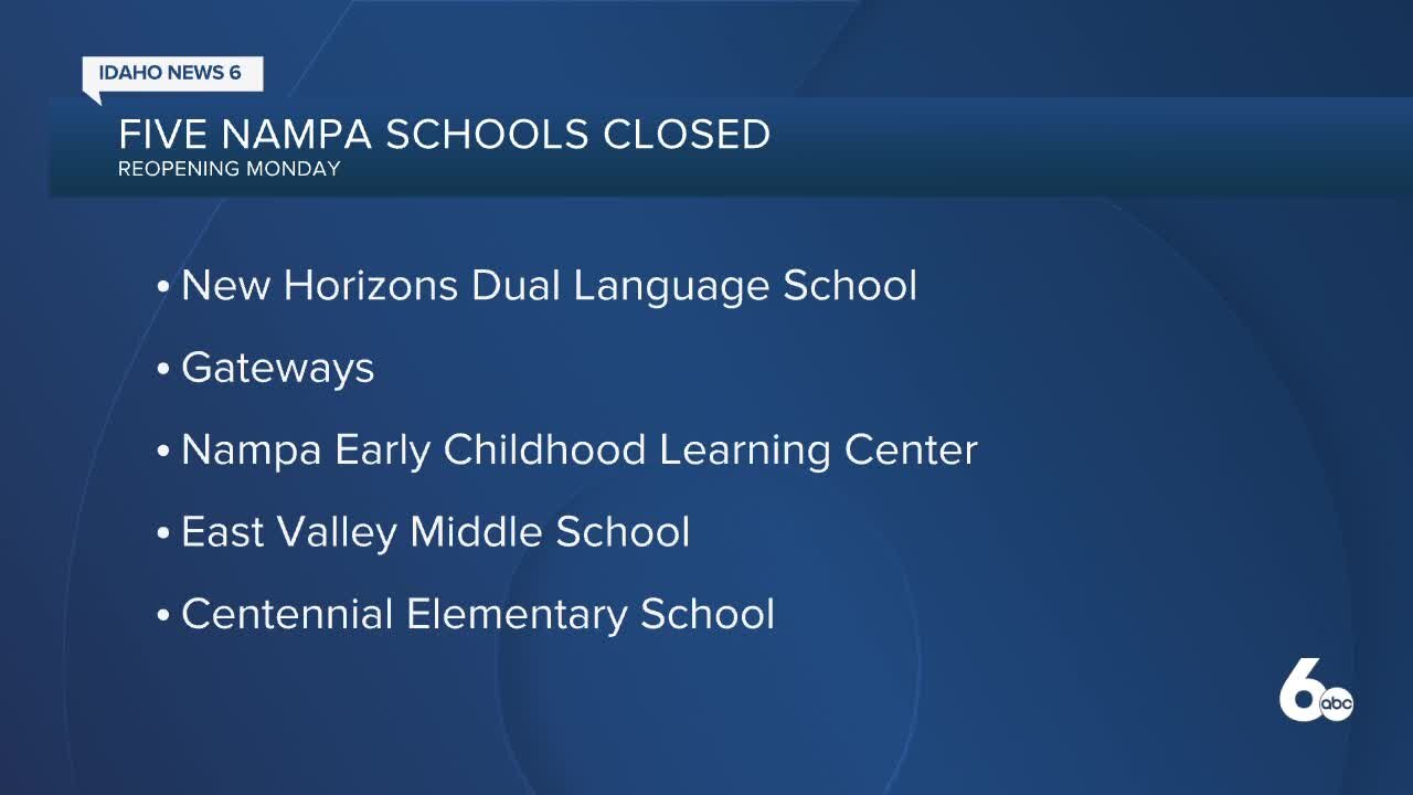 Nampa School District to temporarily close 5 schools due to staff out sick