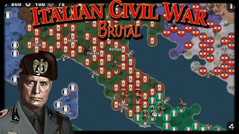 Italian Civil War BRUTAL Duce Saves Italy! Cold War Update