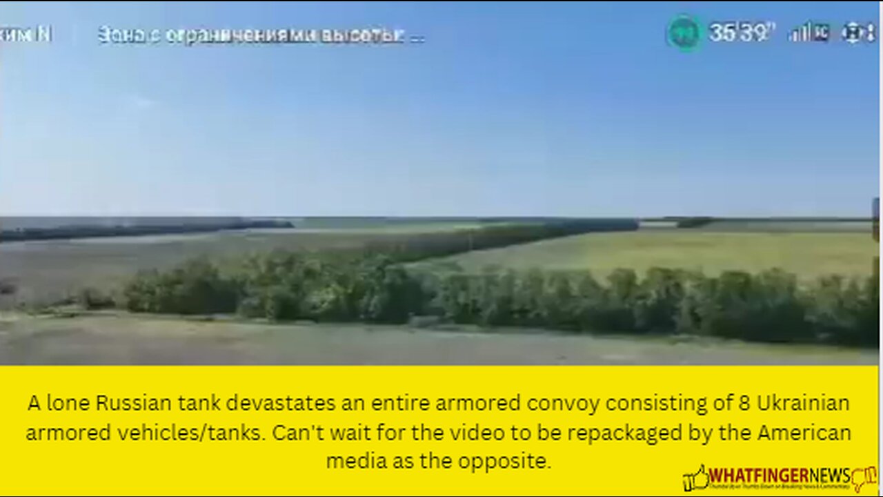 A lone Russian tank devastates an entire armored convoy consisting of 8 Ukrainian armored vehicles