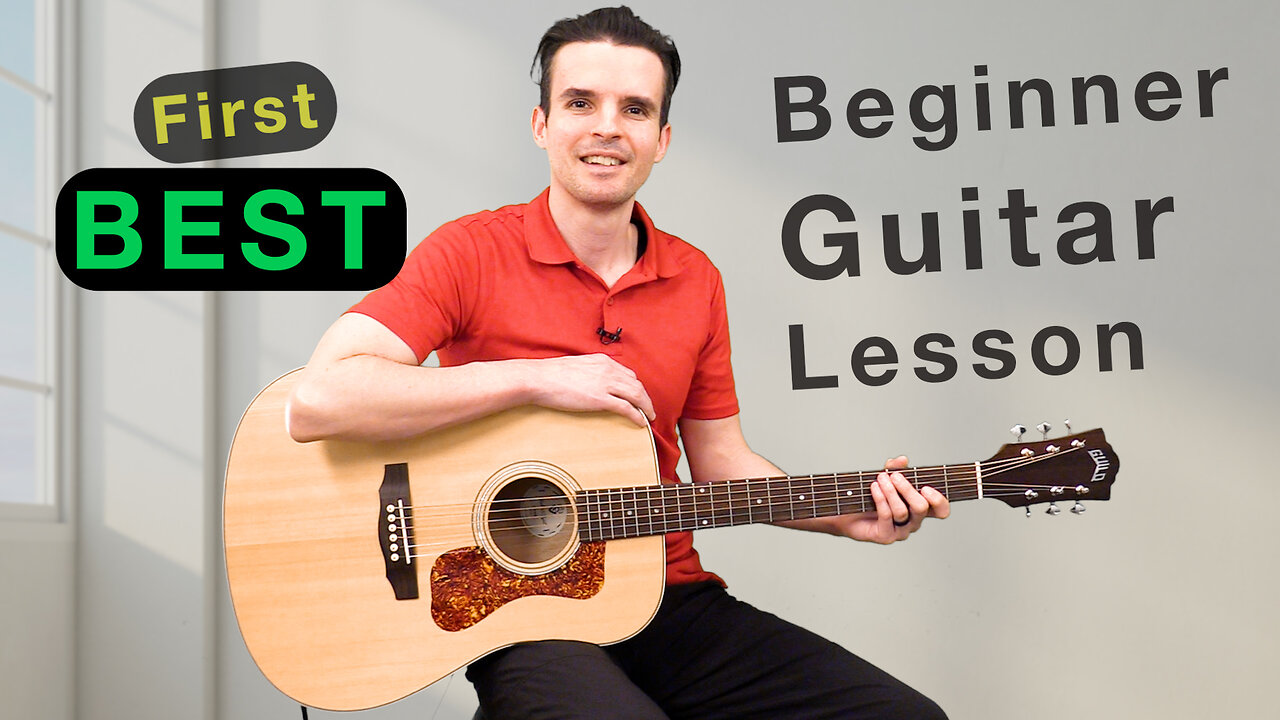 🎸 BEST First Beginner GUITAR Lesson | Acoustic Guitar Lessons for Beginners | GuitarIncrease