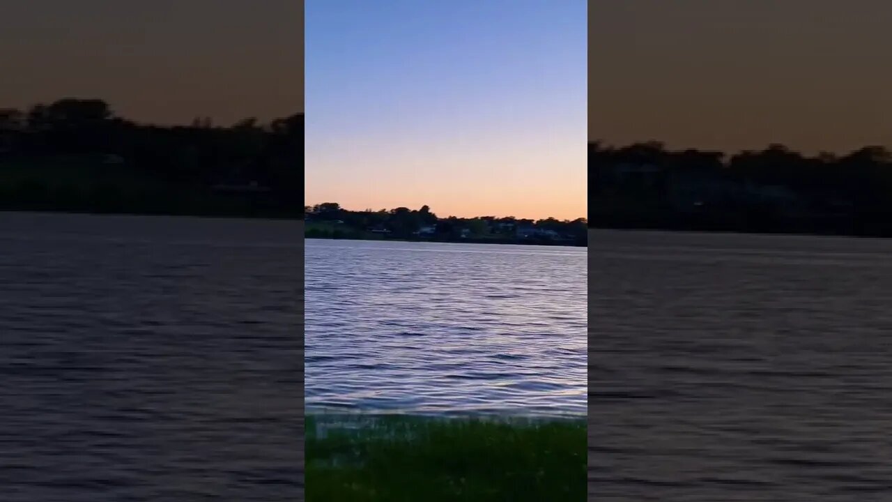 Water flowing calmly in the evening