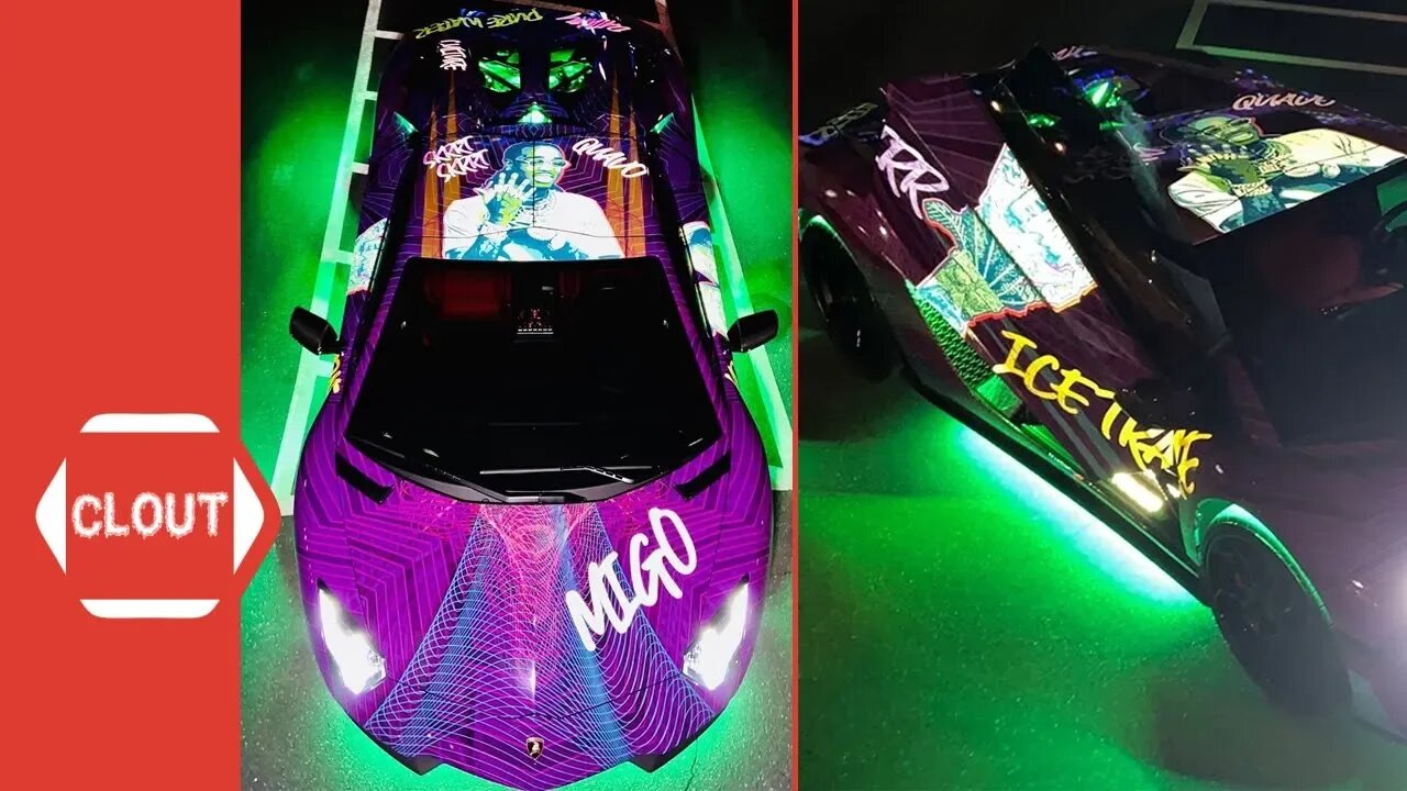 Quavo Shows Off His Glow In The Dark $500K Lamborghini Aventador!