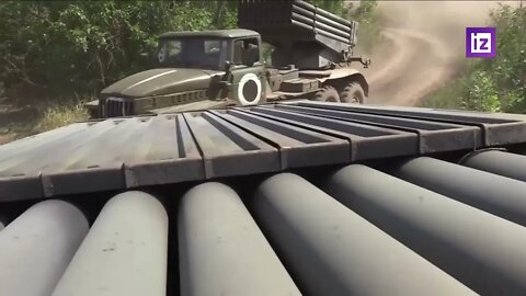 Russian BM-21 "Grad" MLRS Hammering Ukrainian Positions 💥