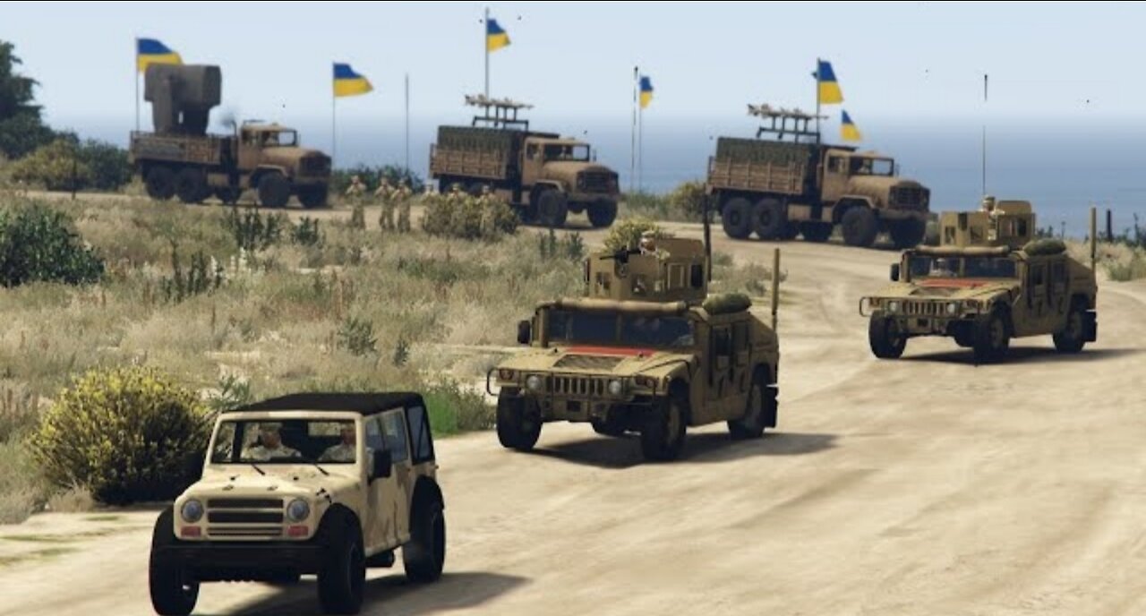 The Ukrainian Army Convoy is Transporting Weapons in Bakhmut