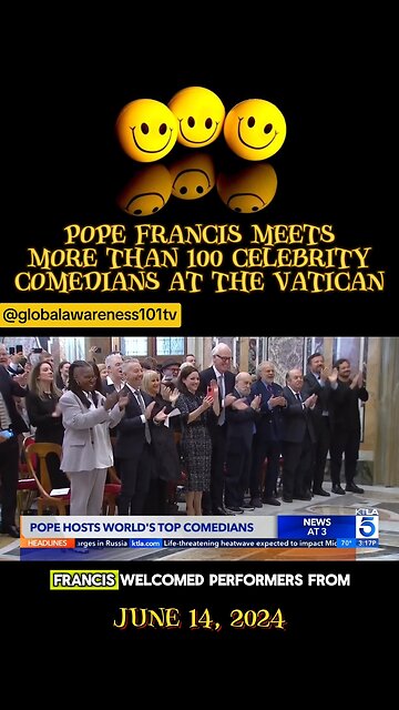 Pope Francis met more than 100 celebrity comedians at the Vatican