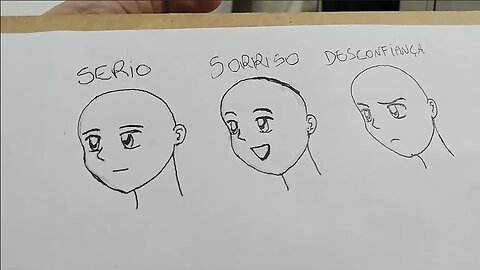 Como Desenhar o Rosto: Sério, Sorrindo e Desconfiado.