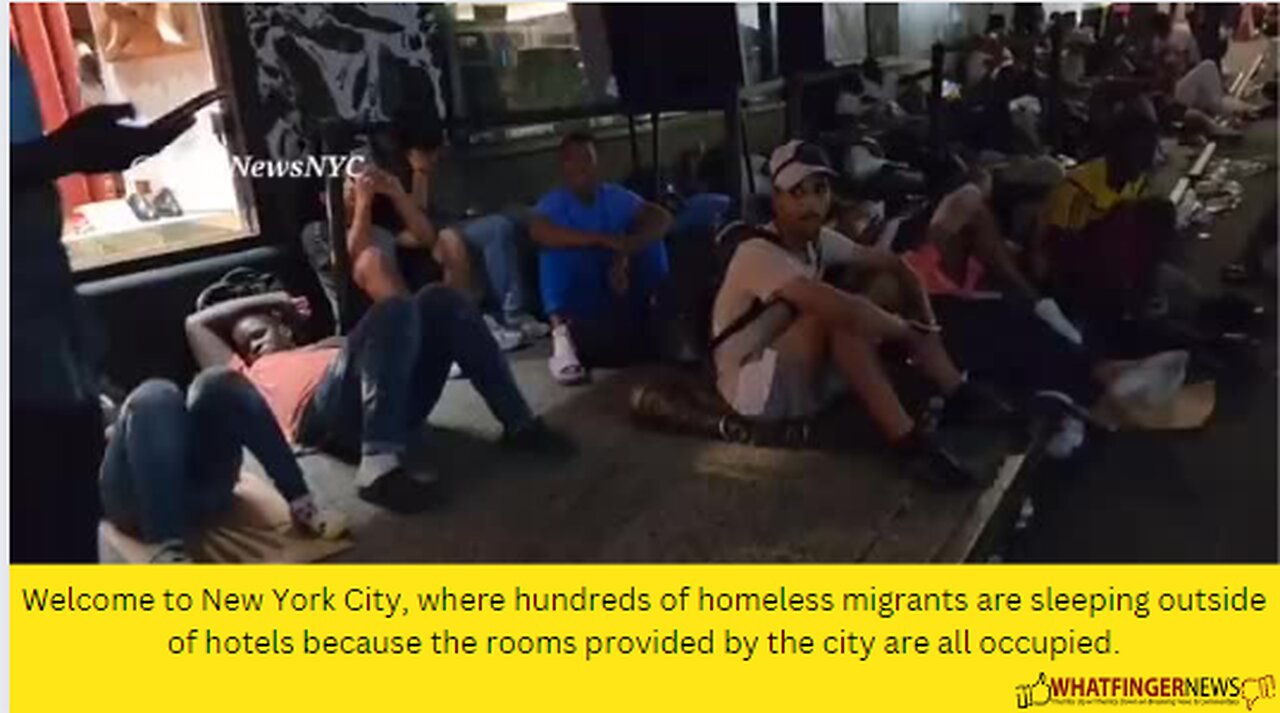 Welcome to New York City, where hundreds of homeless migrants are sleeping outside of hotels