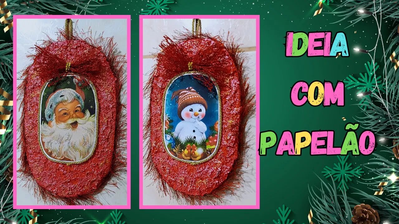 DIY - CARDBOARD CHRISTMAS CRAFTS/CHRISTMAS DECORATION/ENFEITE DE NATAL FEITO COM PAPELÃO