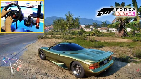 FORZA HORIZON 5 - JAGUAR SPORT XJR-15 ( Steering Wheel + Shifter ) Gameplay 4k