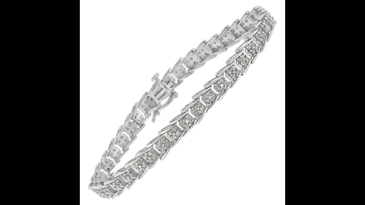 Hdiamonds 10K White Gold Diamond Tennis Bracelet for Women