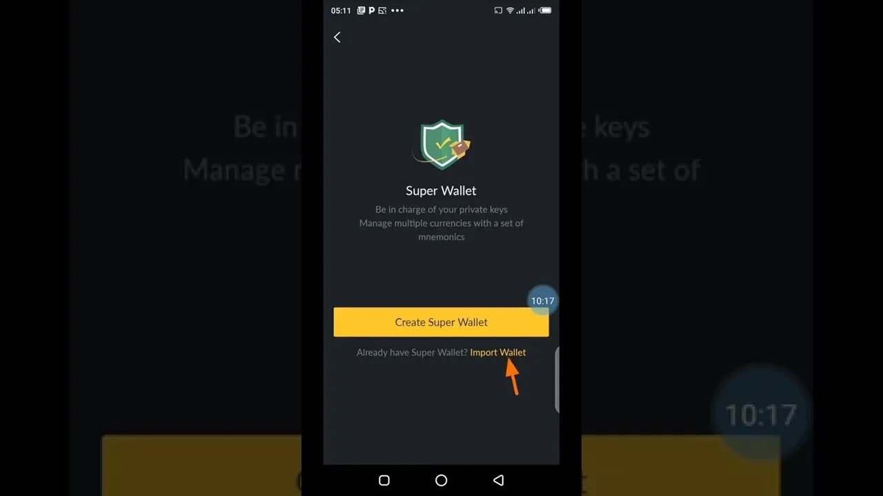 Créer un portefeuille application importer trust wallet téléphone