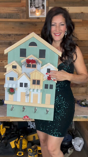 Christmas Countdown of CRAFTS Day 13 Wooden Village Stocking Holder