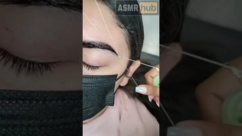 Threading eyebrows ASMR #asmr