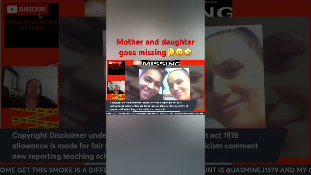 Mother and daughter goes missing #brooklynsquad #crimetime #missingperson#unsolveddisappearances