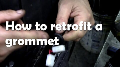 How to fit a grommet with existing plugs installed