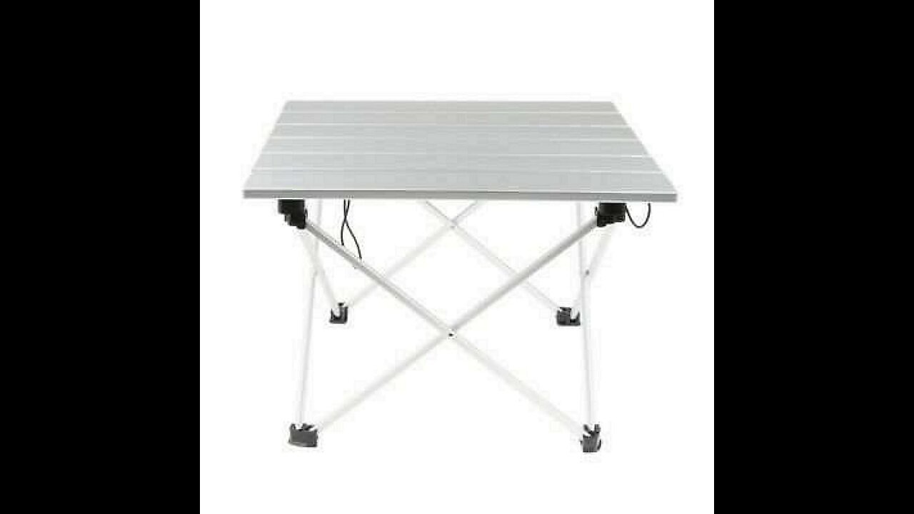 ATSENA Folding Camping Table, One Size, Black