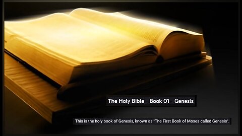 Audio Book: The Holy Bible - The First Book of Moses called Genesis - Part 1