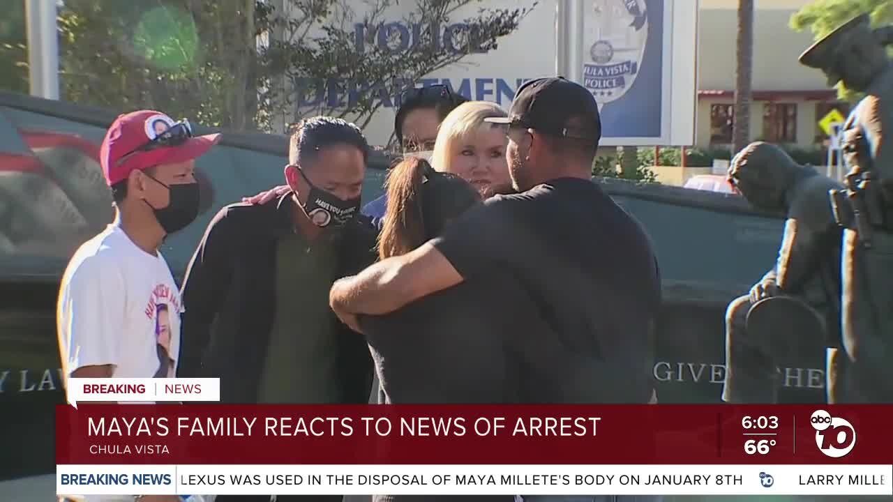 Maya's family reacts to news of arrest